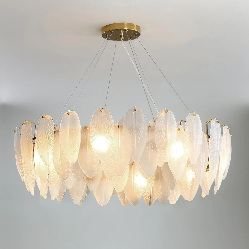 Glass Feather Chandelier - Image 7