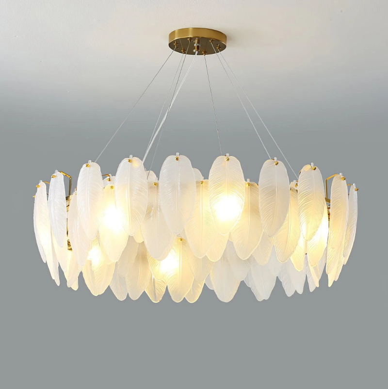 Glass Feather Chandelier - Image 8