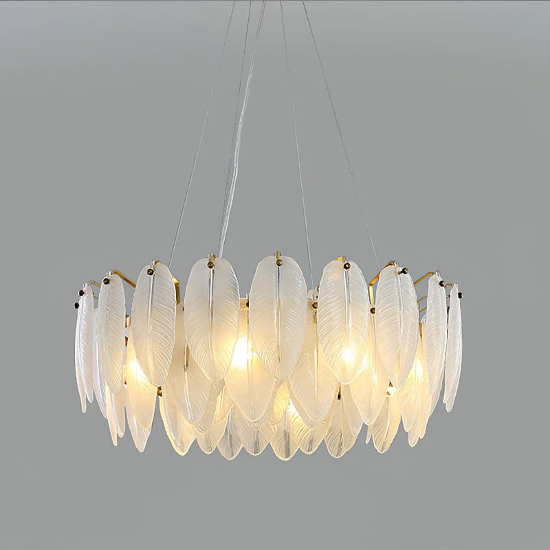 Glass Feather Chandelier - Image 9
