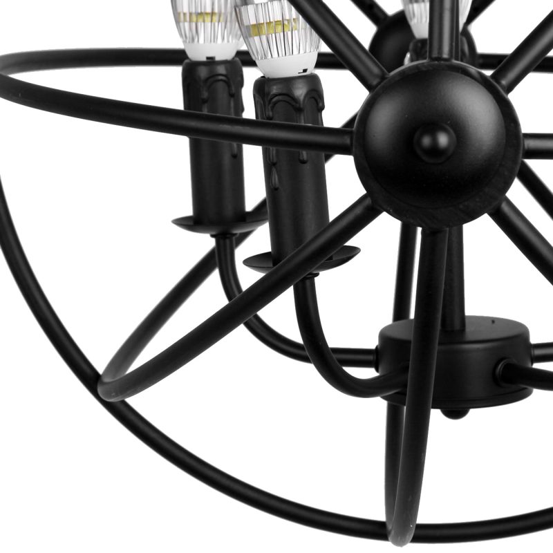 5-Light Globe Sphere Orb Cage Flush-Mount Chandelier - Image 9