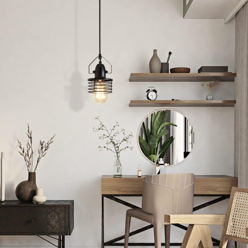 Industrial Black Pendant Light - Image 8