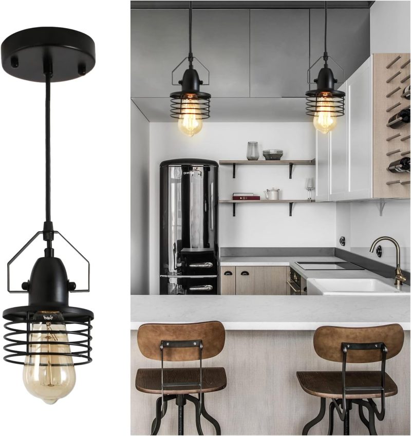 Industrial Black Pendant Light - Image 2