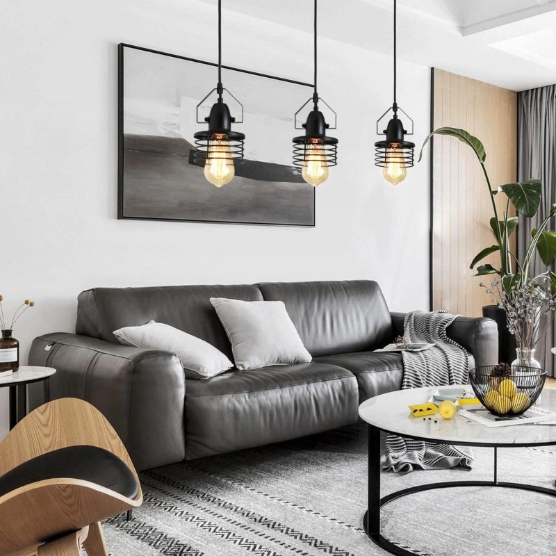 Industrial Black Pendant Light - Image 6