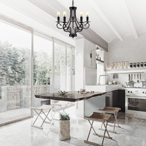 5 Light Iron Ceiling Light Vintage Chandelier - Image 5