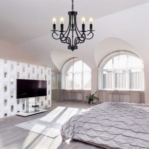 5 Light Iron Ceiling Light Vintage Chandelier - Image 4