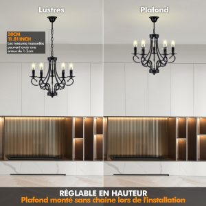 5 Light Iron Ceiling Light Vintage Chandelier - Image 10