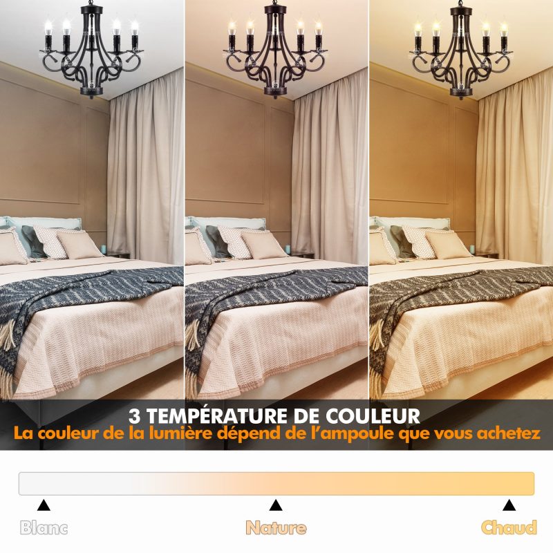 5 Light Iron Ceiling Light Vintage Chandelier - Image 8