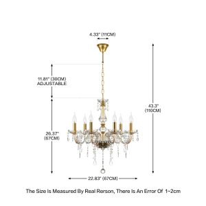Crystal Chandelier 6 Lights K9 Crystal - Image 3
