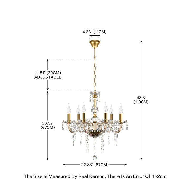 Crystal Chandelier 6 Lights K9 Crystal - Image 3
