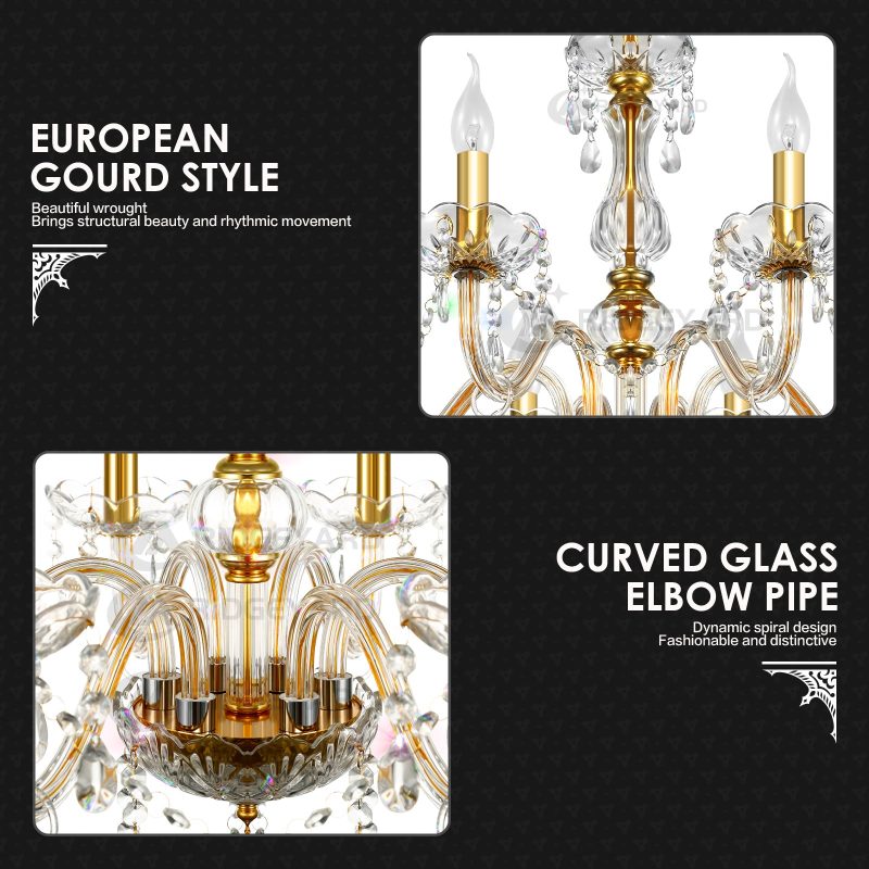 Crystal Chandelier 6 Lights K9 Crystal - Image 10