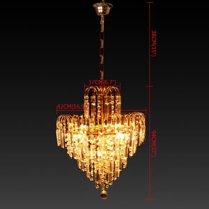 K5 Gold  Crystal Ceiling Lamp 4 Lights - Image 8