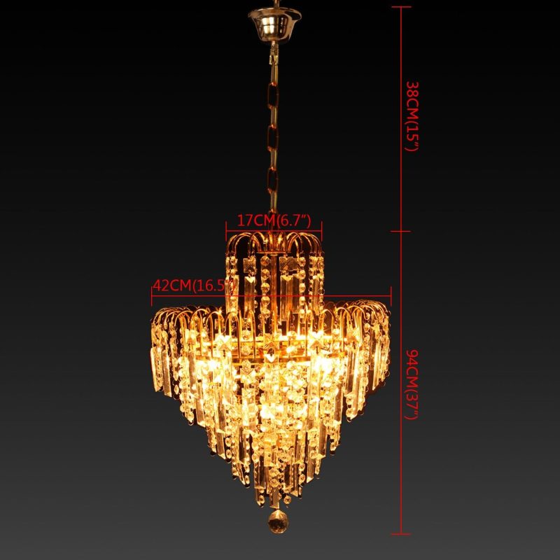 K5 Gold  Crystal Ceiling Lamp 4 Lights - Image 8