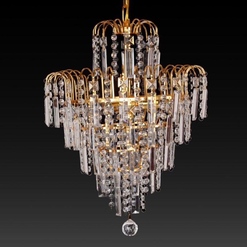 K5 Gold  Crystal Ceiling Lamp 4 Lights - Image 5