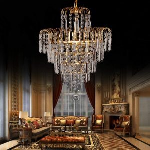 K5 Gold  Crystal Ceiling Lamp 4 Lights - Image 3