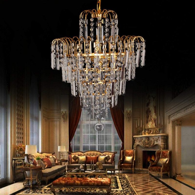 K5 Gold  Crystal Ceiling Lamp 4 Lights - Image 3