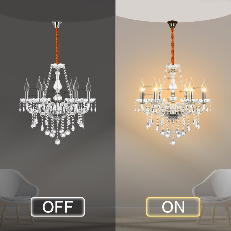 6 Heads K9 Crystal Chandelier Light - Image 11