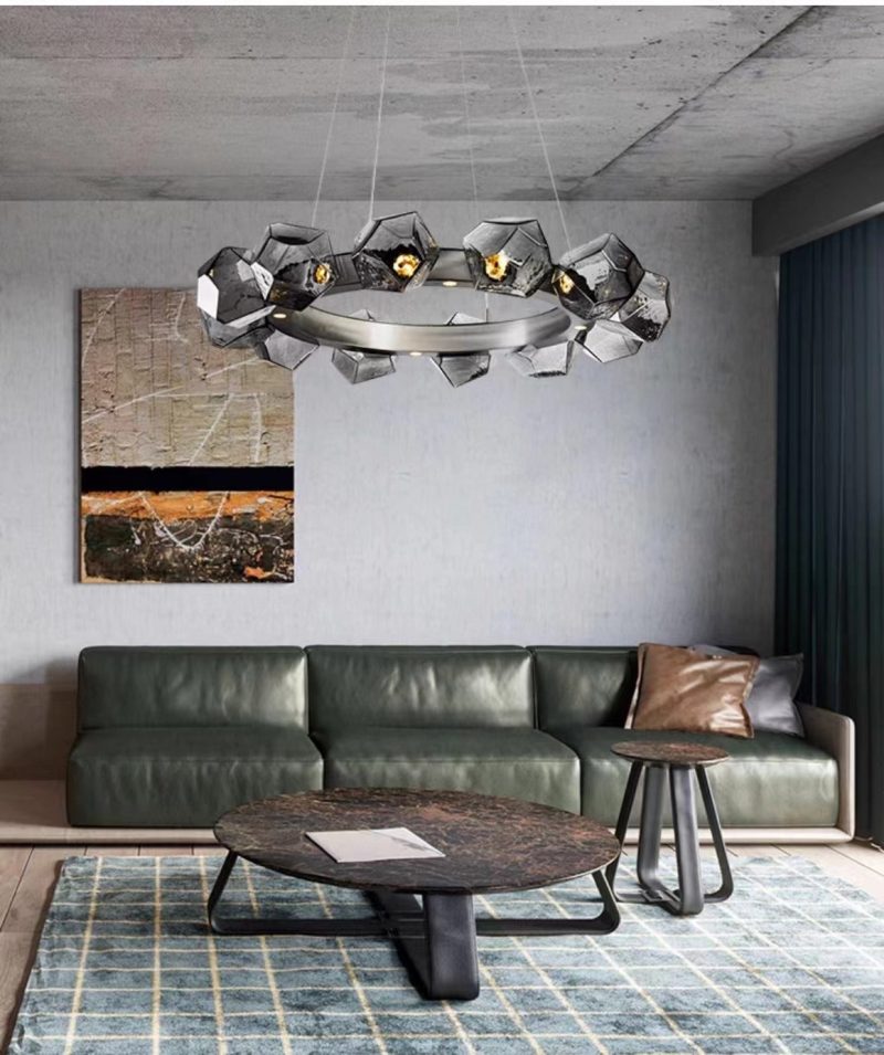 Scandinavian Modern Glass Chandelier - Image 4